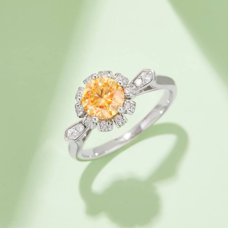制服诱惑S925银镀白金MoissaniteWomen's Ring1ctD级